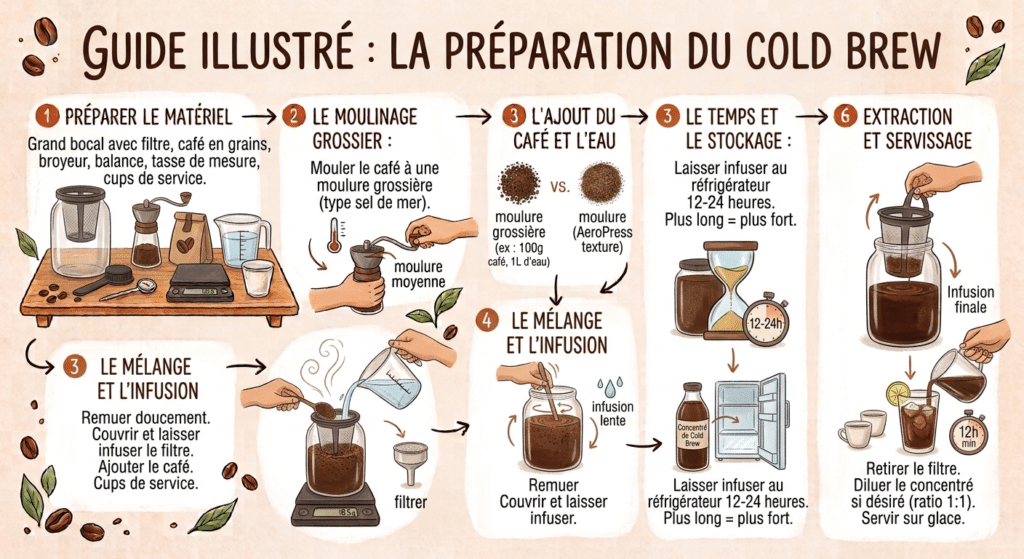 Comment bien préparer le café de spécialité à la maison ? 5 Cold brew - Les principales méthodes pour faire un café de spécialité à la maison